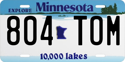 MN license plate 804TOM
