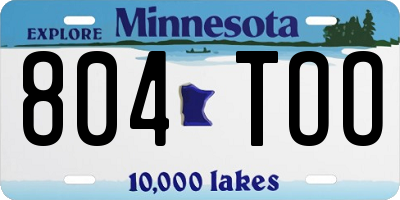MN license plate 804TOO