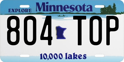 MN license plate 804TOP