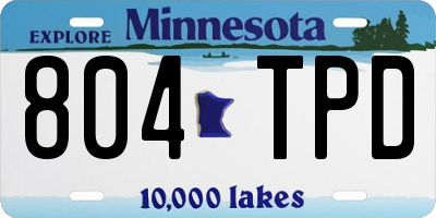 MN license plate 804TPD