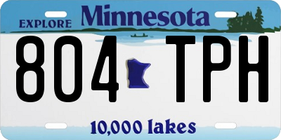 MN license plate 804TPH
