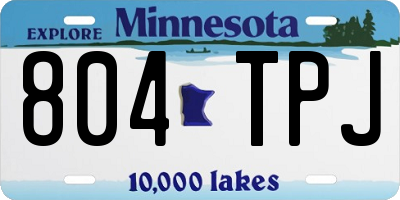 MN license plate 804TPJ