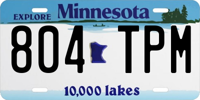 MN license plate 804TPM