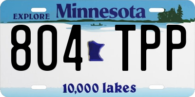 MN license plate 804TPP
