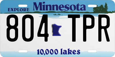 MN license plate 804TPR