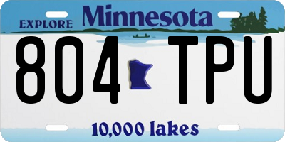 MN license plate 804TPU