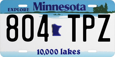 MN license plate 804TPZ