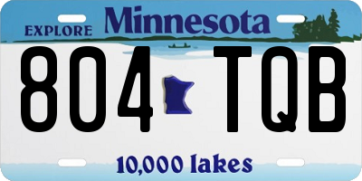 MN license plate 804TQB