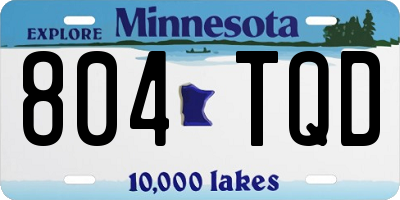 MN license plate 804TQD