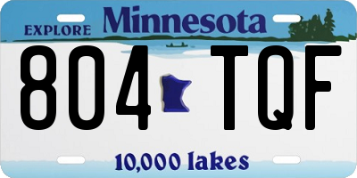 MN license plate 804TQF
