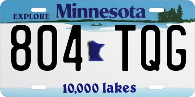 MN license plate 804TQG