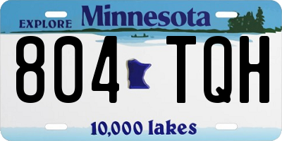 MN license plate 804TQH