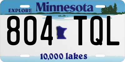 MN license plate 804TQL