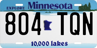 MN license plate 804TQN