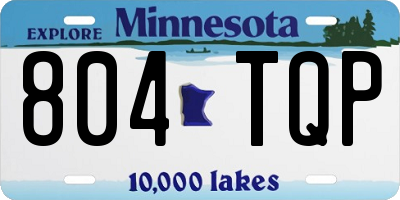 MN license plate 804TQP