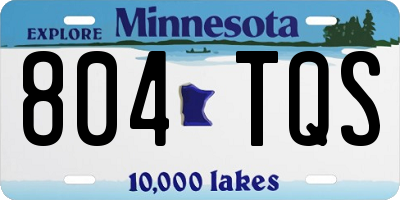 MN license plate 804TQS