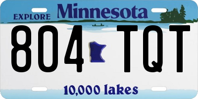 MN license plate 804TQT