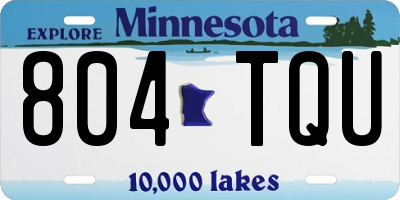 MN license plate 804TQU