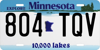 MN license plate 804TQV