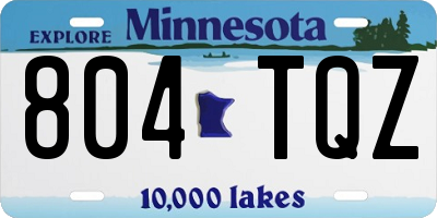 MN license plate 804TQZ