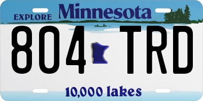 MN license plate 804TRD