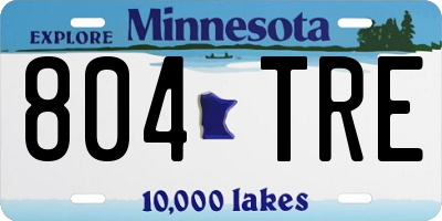 MN license plate 804TRE