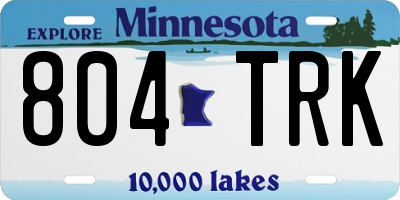 MN license plate 804TRK