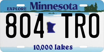 MN license plate 804TRO