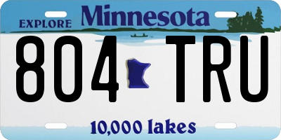MN license plate 804TRU