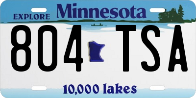 MN license plate 804TSA