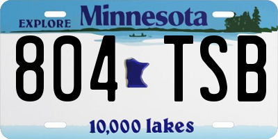 MN license plate 804TSB