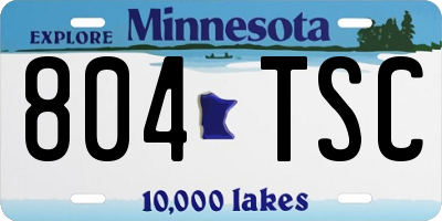 MN license plate 804TSC
