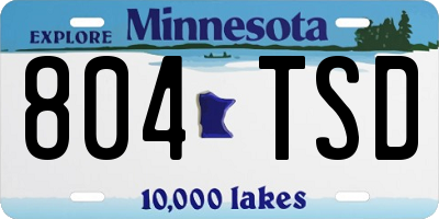 MN license plate 804TSD