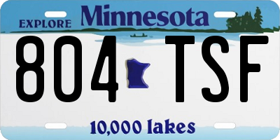 MN license plate 804TSF