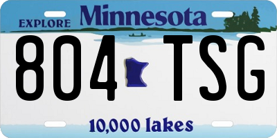 MN license plate 804TSG