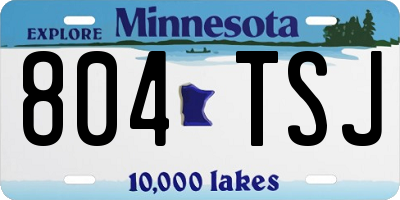 MN license plate 804TSJ