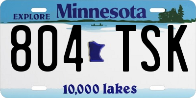 MN license plate 804TSK