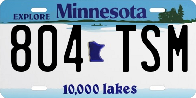 MN license plate 804TSM