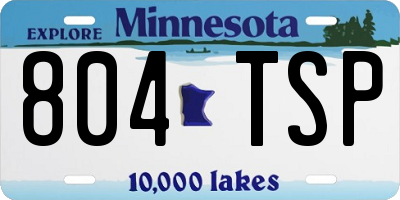 MN license plate 804TSP