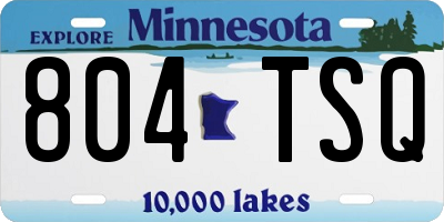 MN license plate 804TSQ