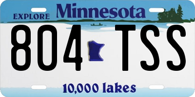MN license plate 804TSS