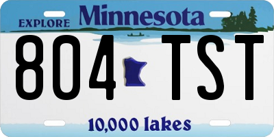 MN license plate 804TST