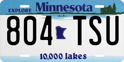MN license plate 804TSU