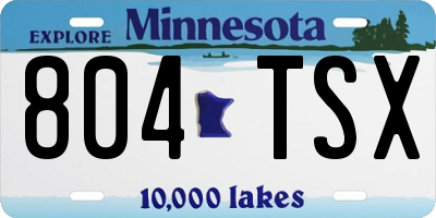 MN license plate 804TSX