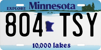 MN license plate 804TSY