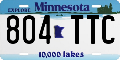MN license plate 804TTC