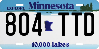 MN license plate 804TTD