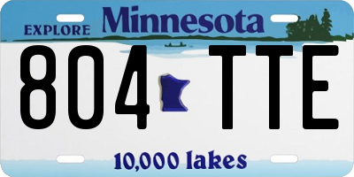MN license plate 804TTE