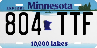 MN license plate 804TTF