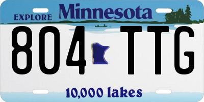 MN license plate 804TTG